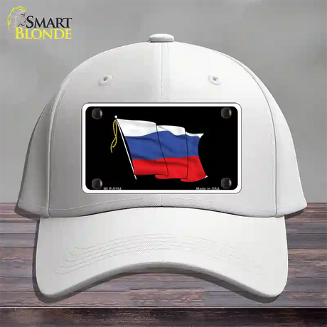 Russian Waving Flag Novelty License Plate Hat Cotton / White