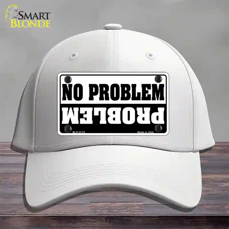 No Problem Novelty License Plate Hat Cotton / White