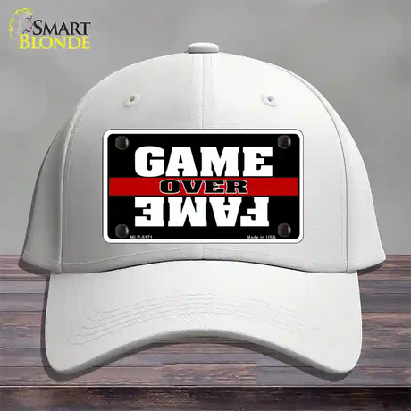 Game Over Fame Novelty License Plate Hat Cotton / White