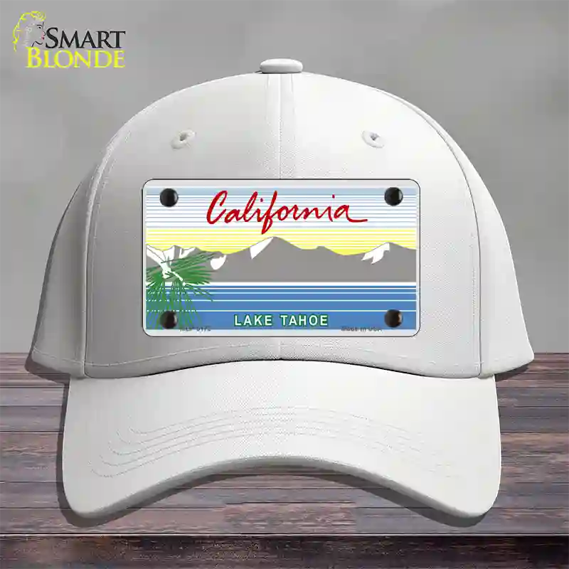 California Lake Tahoe State Blank Novelty License Plate Hat Cotton / White