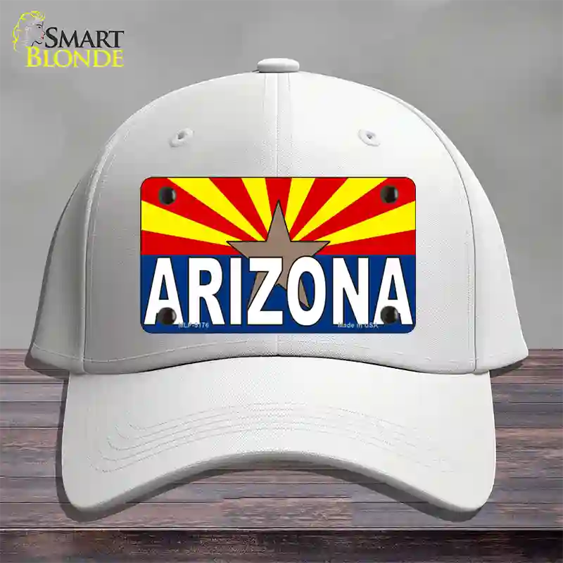 Arizona Flag White Arizona Novelty License Plate Hat Sign Cotton / White