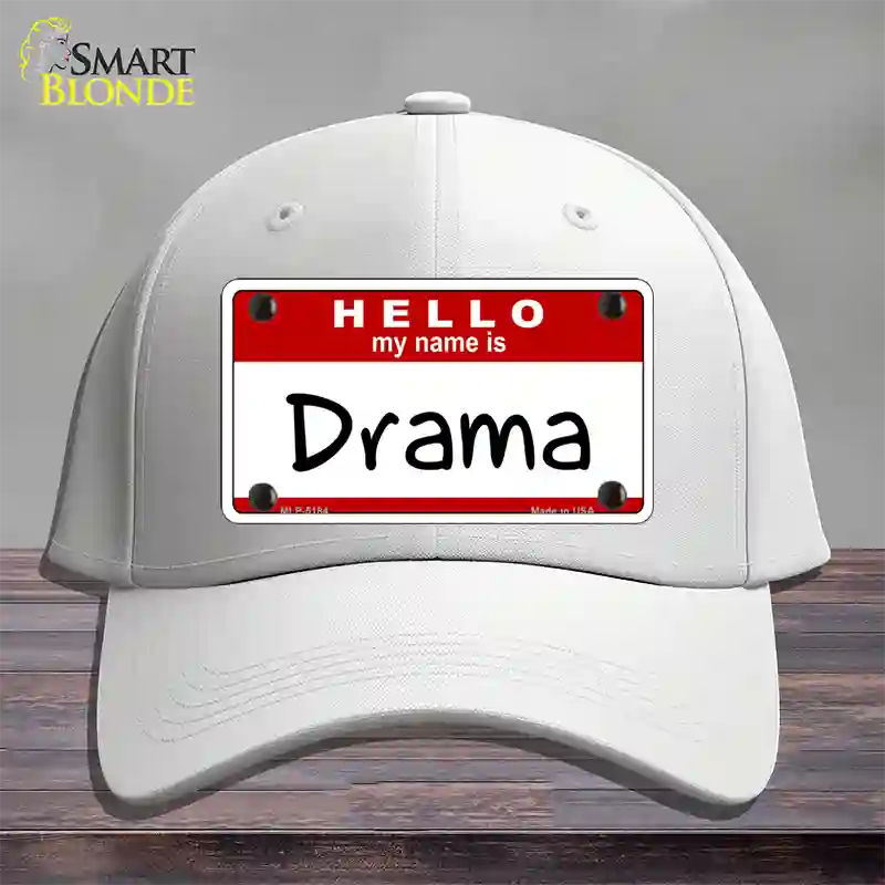 My Name Is Drama Novelty License Plate Hat Cotton / White