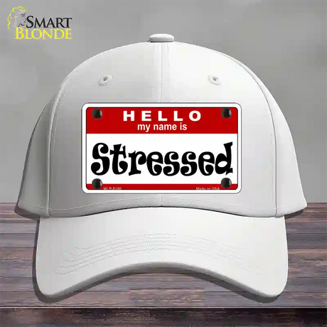 Stressed Novelty License Plate Hat Cotton / White