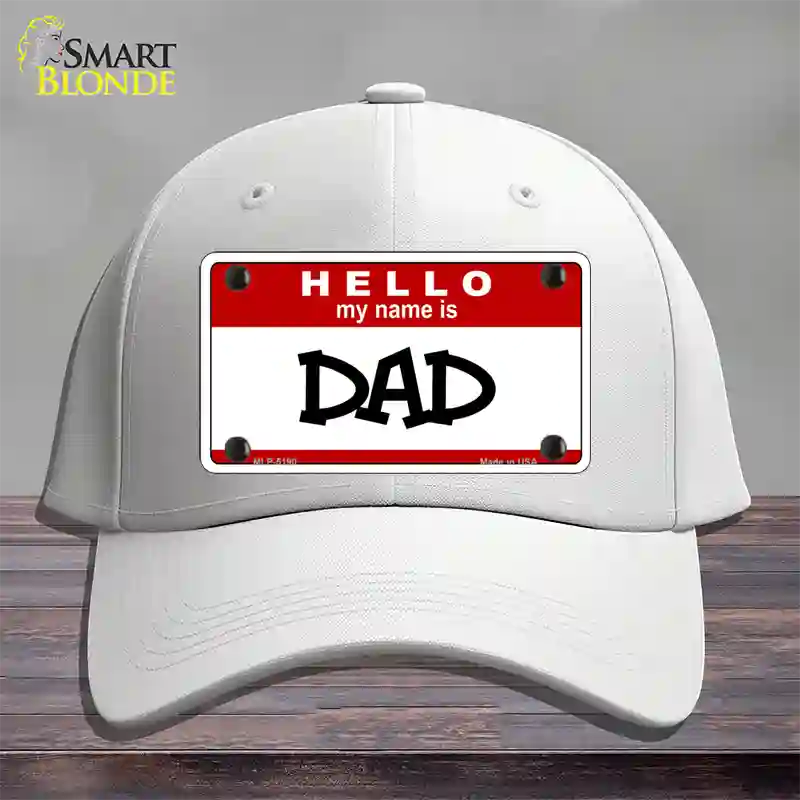 Dad Novelty License Plate Hat Cotton / White