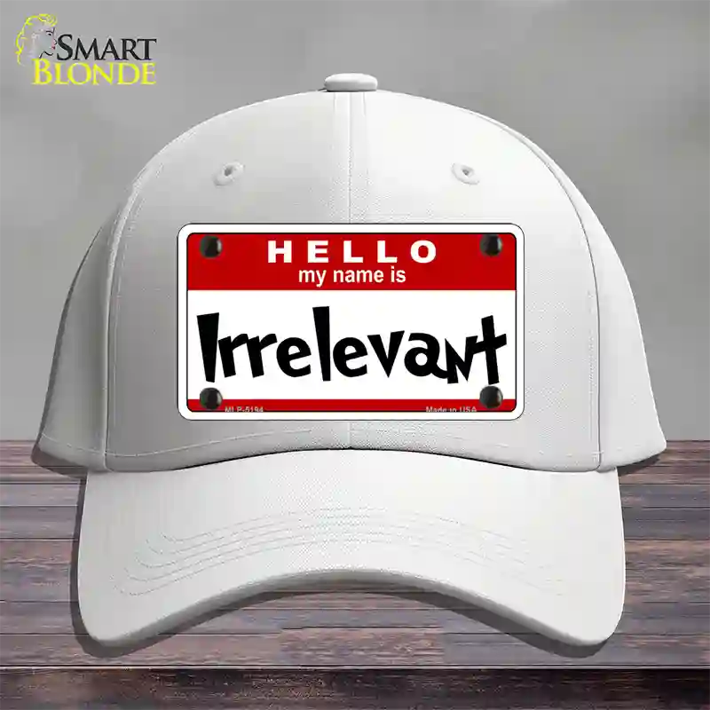 Irrelevant Novelty License Plate Hat Cotton / White