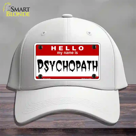 Psychopath Novelty License Plate Hat Cotton / White