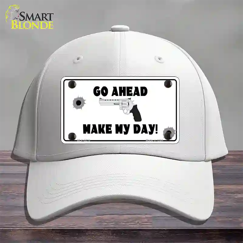 Go Ahead Make My Day Novelty License Plate Hat Cotton / White