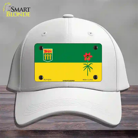 Saskatchewan Flag Novelty License Plate Hat Cotton / White