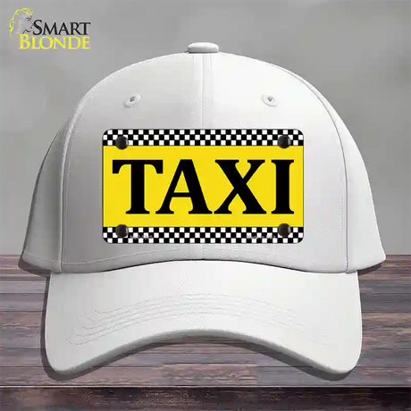 Taxi Novelty License Plate Hat Cotton / White