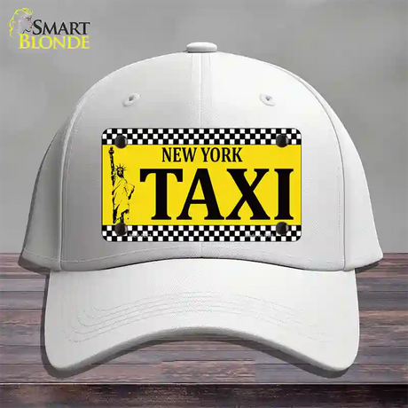 New York Taxi Novelty License Plate Hat Cotton / White