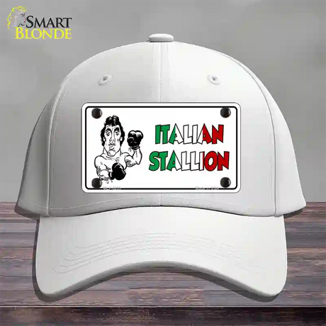 Italian Stallion Novelty License Plate Hat Cotton / White