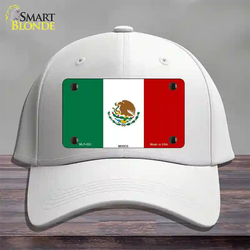 Mexico Country Flag Novelty License Plate Hat Cotton / White