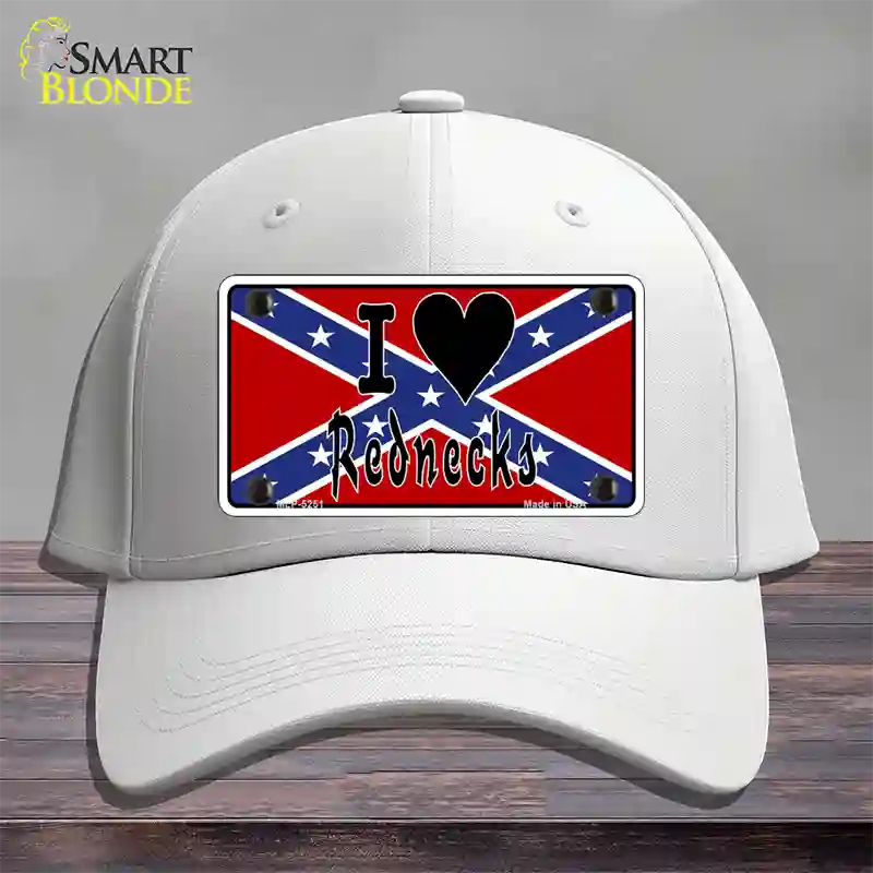 I Love Rednecks Novelty License Plate Hat Cotton / White