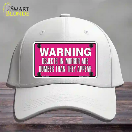 Objects In Mirror Pink Novelty License Plate Hat Cotton / White