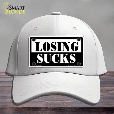 Losing Sucks Novelty License Plate Hat Cotton / White