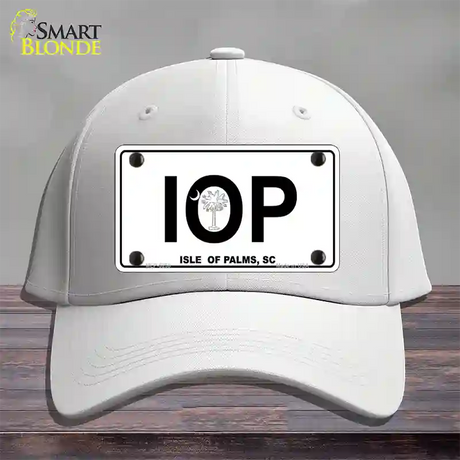 IOP Isle of Palms Novelty License Plate Hat Cotton / White