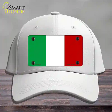 Italy Flag Novelty License Plate Hat Cotton / White