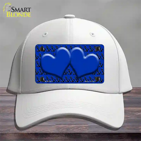 Blue Black Anchor Blue Heart CenterNovelty License Plate Hat Cotton / White