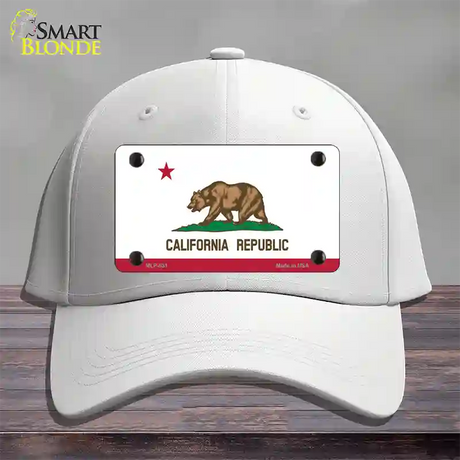 California State Flag Novelty License Plate Hat Cotton / White