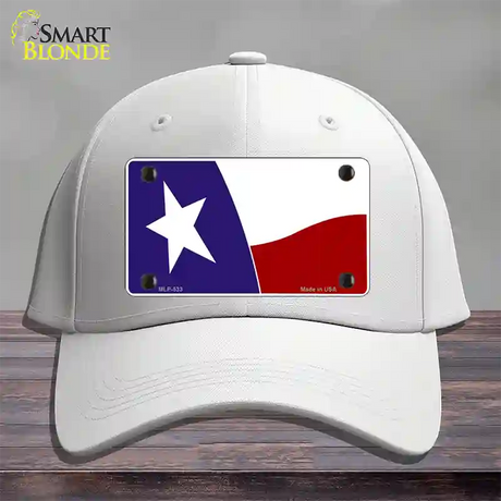 Texas State Flag Waving Novelty License Plate Hat Cotton / White