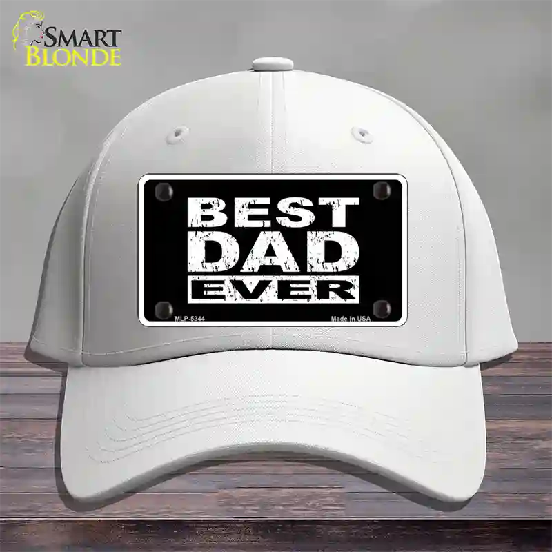 Best Dad Ever Novelty License Plate Hat Cotton / White