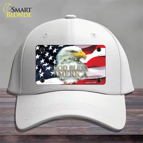 God Bless America Eagle Novelty License Plate Hat Cotton / White