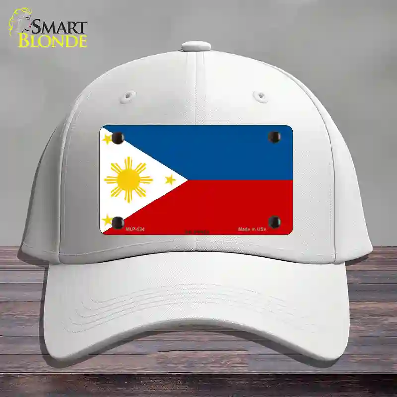 Philippines Flag Novelty License Plate Hat Cotton / White