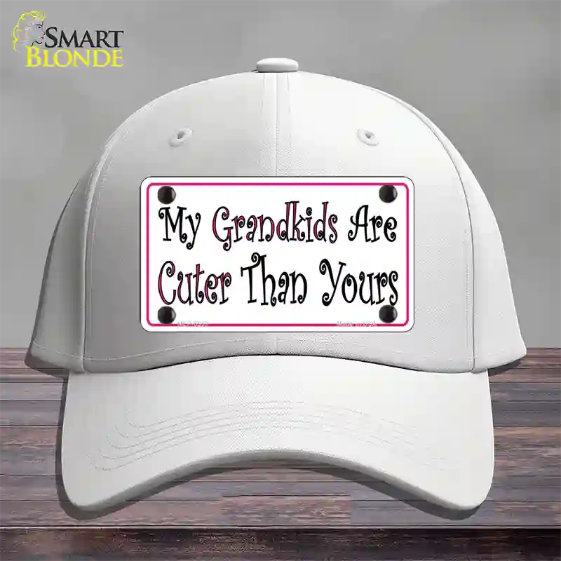 My Grandkids Are Cuter Novelty License Plate Hat Cotton / White