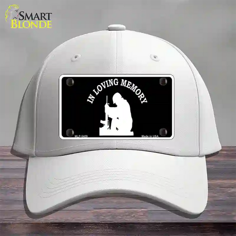 In Loving Memory Sitting Novelty License Plate Hat Cotton / White