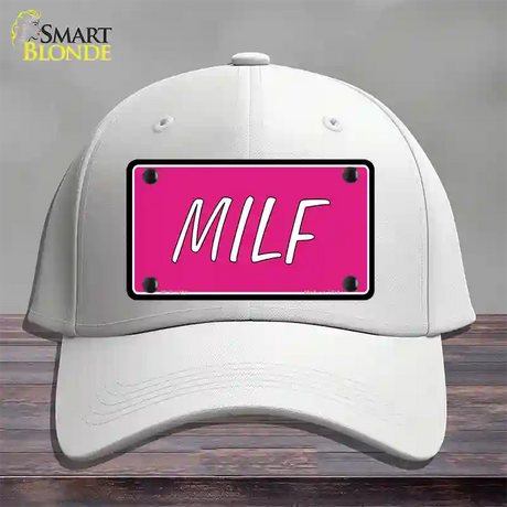 M.I.L.F Pink Novelty License Plate Hat Cotton / White