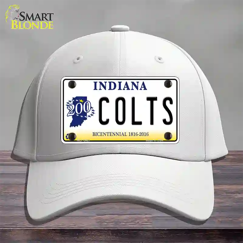 Colts Indiana Bicentennial Novelty License Plate Hat Cotton / White