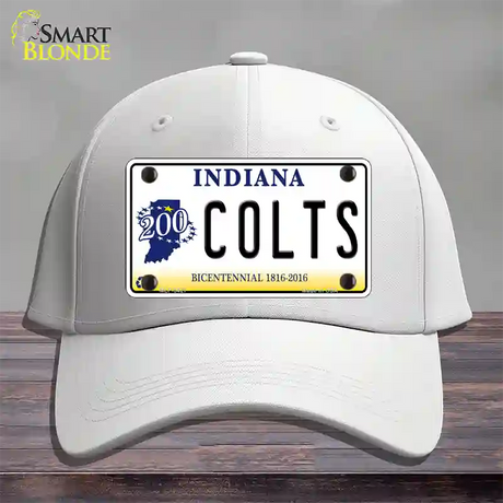 Colts Indiana Bicentennial Novelty License Plate Hat Cotton / White