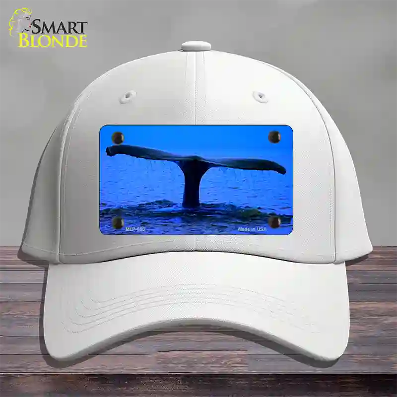 Whale Tail Novelty License Plate Hat Cotton / White