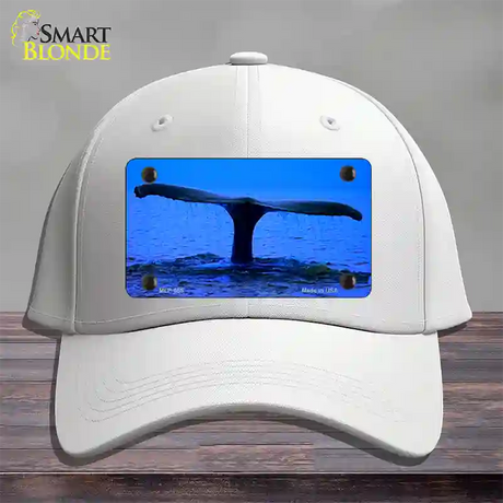 Whale Tail Novelty License Plate Hat Cotton / White