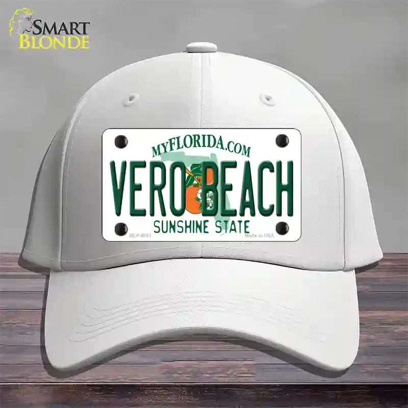 Vero Beach Florida Novelty License Plate Hat Cotton / White