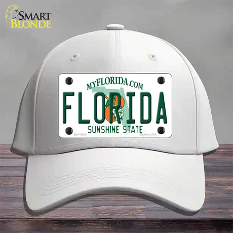 Florida Sunshine State Novelty License Plate Hat Cotton / White