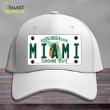 Miami Florida Novelty License Plate Hat Cotton / White