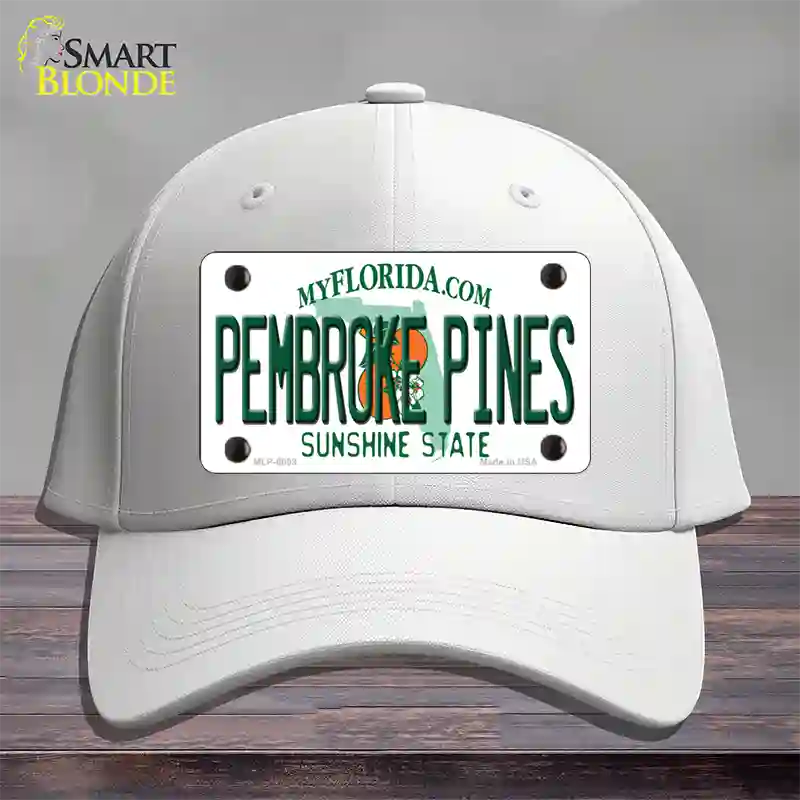 Pembroke Pines Florida Novelty License Plate Hat Cotton / White