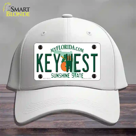 Key West Florida Novelty License Plate Hat Cotton / White