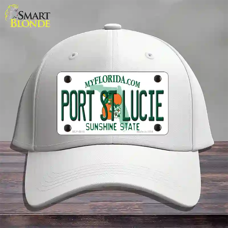 Port St Lucie Florida Novelty License Plate Hat Cotton / White