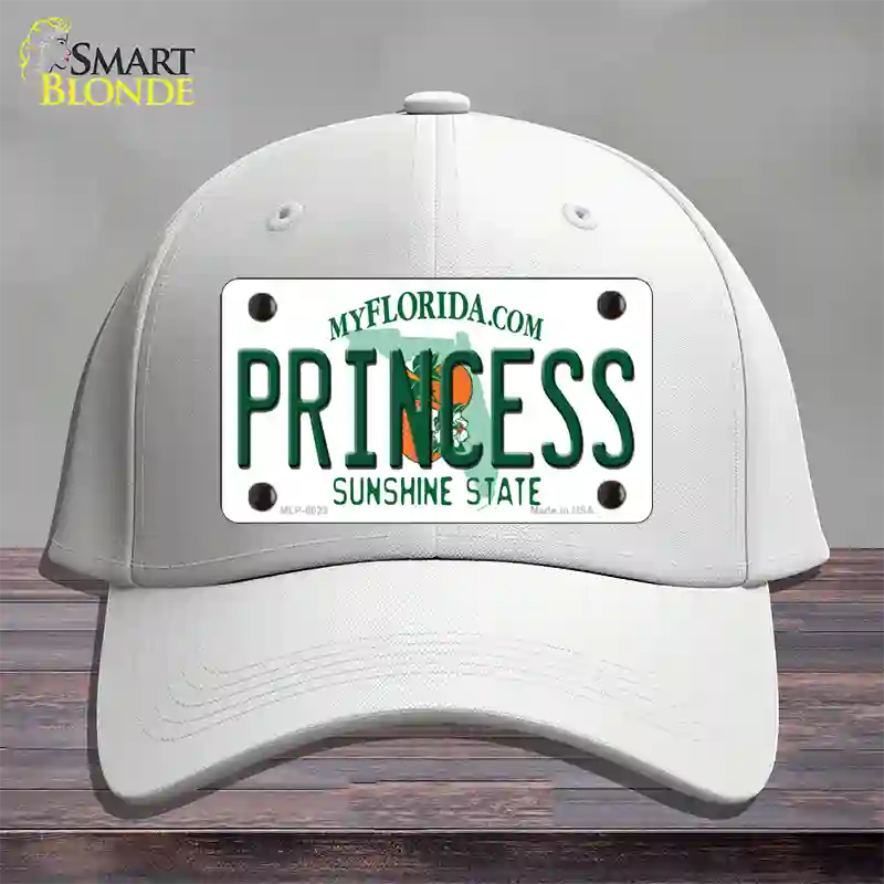 Princess Florida Novelty License Plate Hat Cotton / White