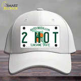 2 Hot Florida Novelty License Plate Hat Cotton / White