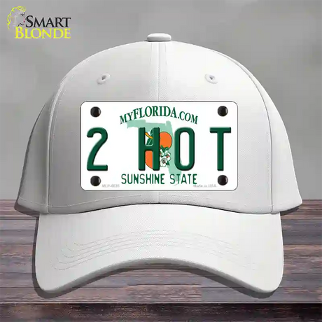 2 Hot Florida Novelty License Plate Hat Cotton / White