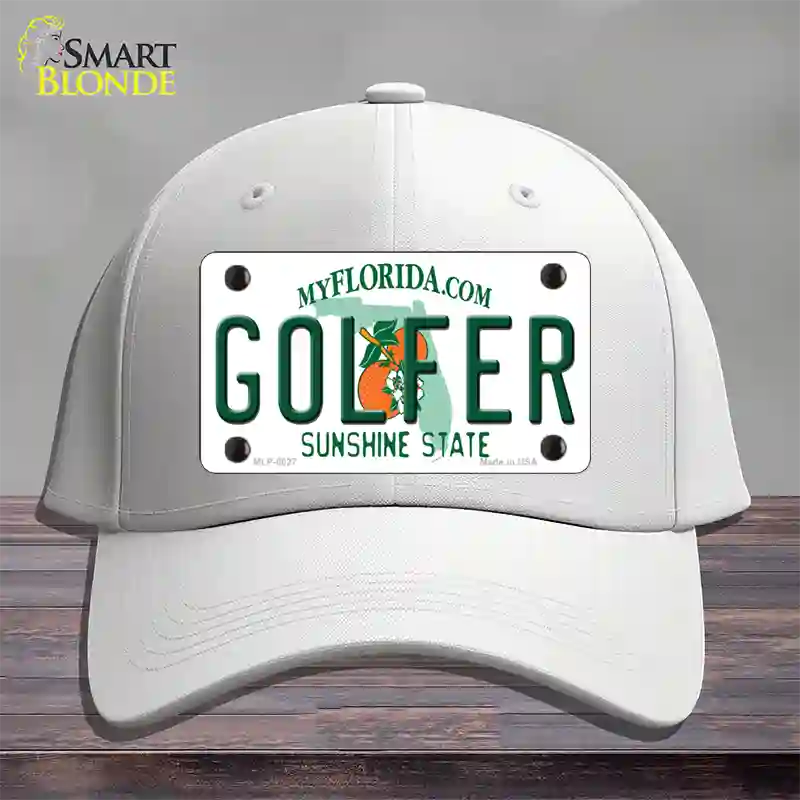 Golfer Florida Novelty License Plate Hat Cotton / White