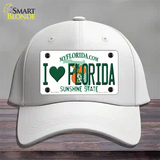 I Love Florida Novelty License Plate Hat Cotton / White