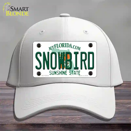 Snowbird Florida Novelty License Plate Hat Cotton / White