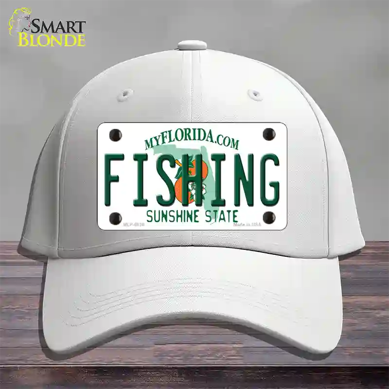 Fishing Florida Novelty License Plate Hat Cotton / White