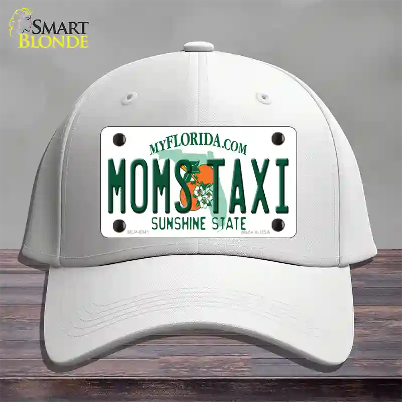 Moms Taxi Florida Novelty License Plate Hat Cotton / White