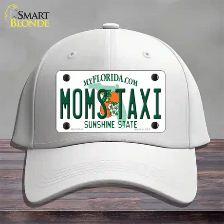 Moms Taxi Florida Novelty License Plate Hat Cotton / White