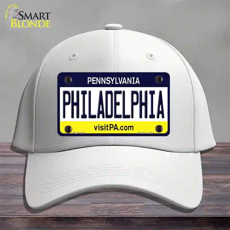 Philadelphia Pennsylvania State Novelty License Plate Hat Cotton / White